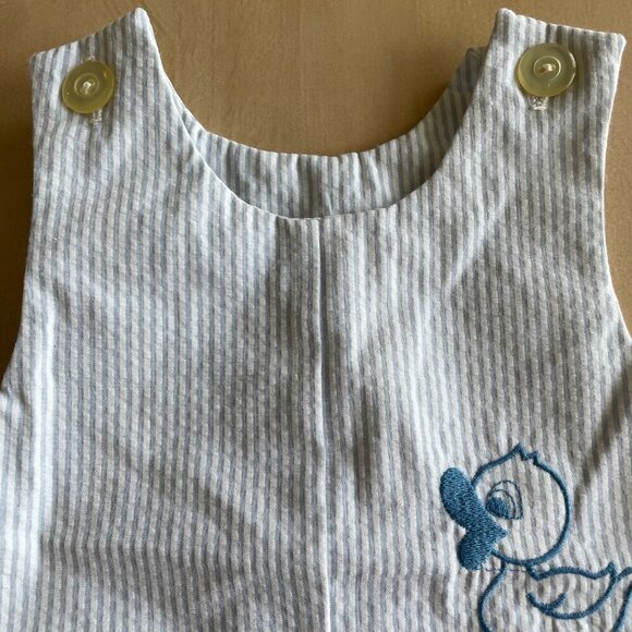Vintage Royal Heir Made in the USA Baby Boy Duck Ducky Romper Overalls - 12 Mo. - Picture 4 of 9